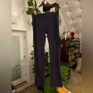 Navy Betabrand Striped Yoga Work Pants 33” tall inseam